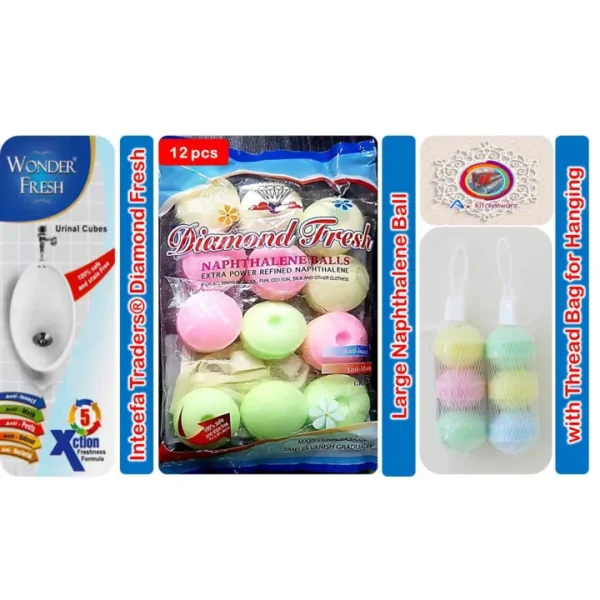 Large Naphthalene Ball Toilet Freshener- 12 Cubes