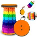 Upgraded-Portable Retractable Folding Rainbow Stool, Collapsible Telescoping Camping Stool For Adults For Outdoor Fishing Hiking Gardening Travel Bbq 1Pc - Plastic, Multicolor