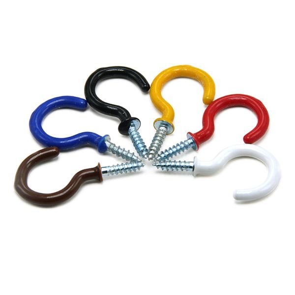 Outdoor camping deck nail camping canopy windproof ground nail tent board thread question mark nail Hook Multiple Colors 12pcs