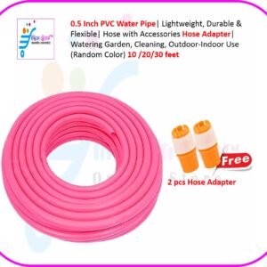 0.5 Inch 1/2 PVC Water Pipe| Lightweight, Durable & Flexible| Hose with Accessories Hose Adapter| Watering Garden, Cleaning, Outdoor-Indoor Use (Random Color) 10 /20/30 foot