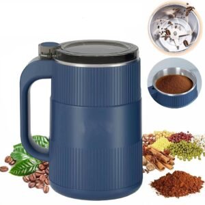 Electric Coffee & Spice Grinder, Household Small Powder Grinding Machine with Stainless Steel Blade, Coffee Bean/Dry Herb Mill, One-Touch Operation, Fast Grinding Machine for Nuts,Spice,Grains