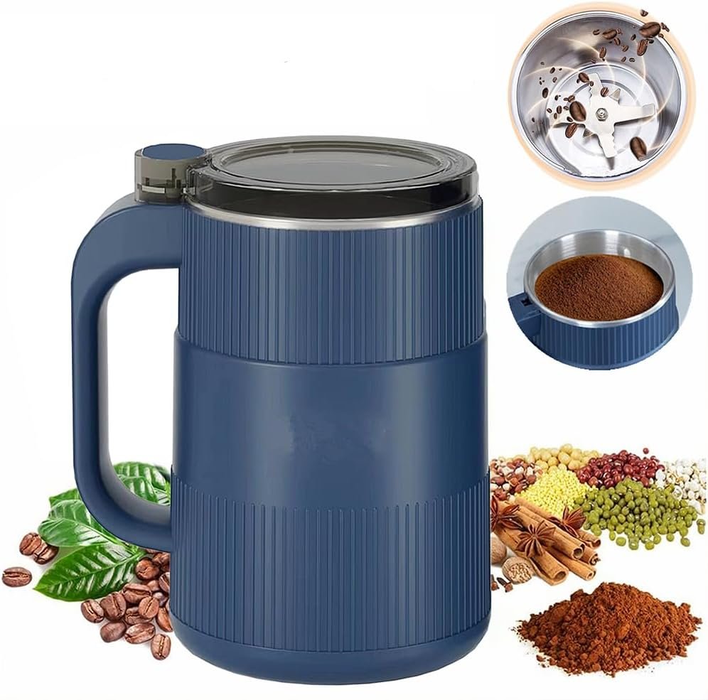 Electric Coffee & Spice Grinder, Household Small Powder Grinding Machine with Stainless Steel Blade, Coffee Bean/Dry Herb Mill, One-Touch Operation, Fast Grinding Machine for Nuts,Spice,Grains