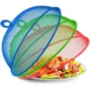 খাবার ঢাকার জালি | 3 Pieces Food Cover Protector, Picnic Food Mesh Covers, Food Dome Mesh Cover, Screen Food Cover Tent, Reusable Stainless Steel Mesh Food Cover with Handle, for Kitchen, Picnic, Outdoor (3 Colors)