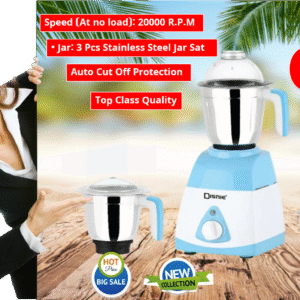 Mixer Grinder & Blender Copper Coil Auto Cut Off Protection- Disnie Crown- 900w
