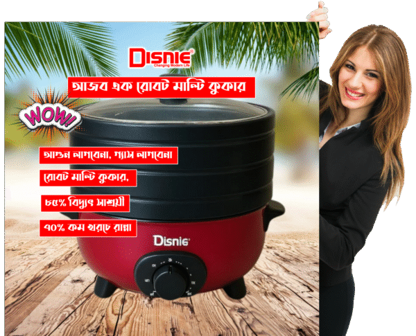 Electric Multi Curry Cooker with Glass Lid Safety protection for temperature Power manually adjustable | Disnie DMS3/4-5.5LTR