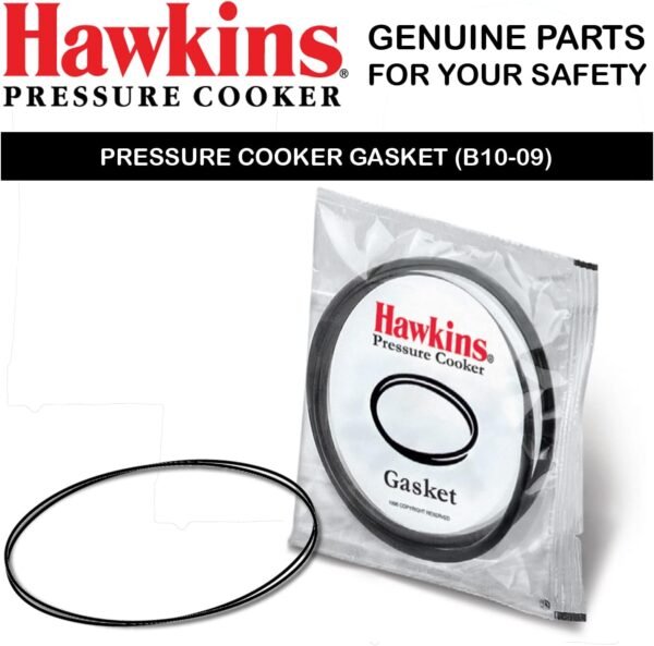 Hawkins B10-09 Gasket for 3.5 to 8-Liter Pressure Cooker Sealing Ring, Medium, Black Set of 2