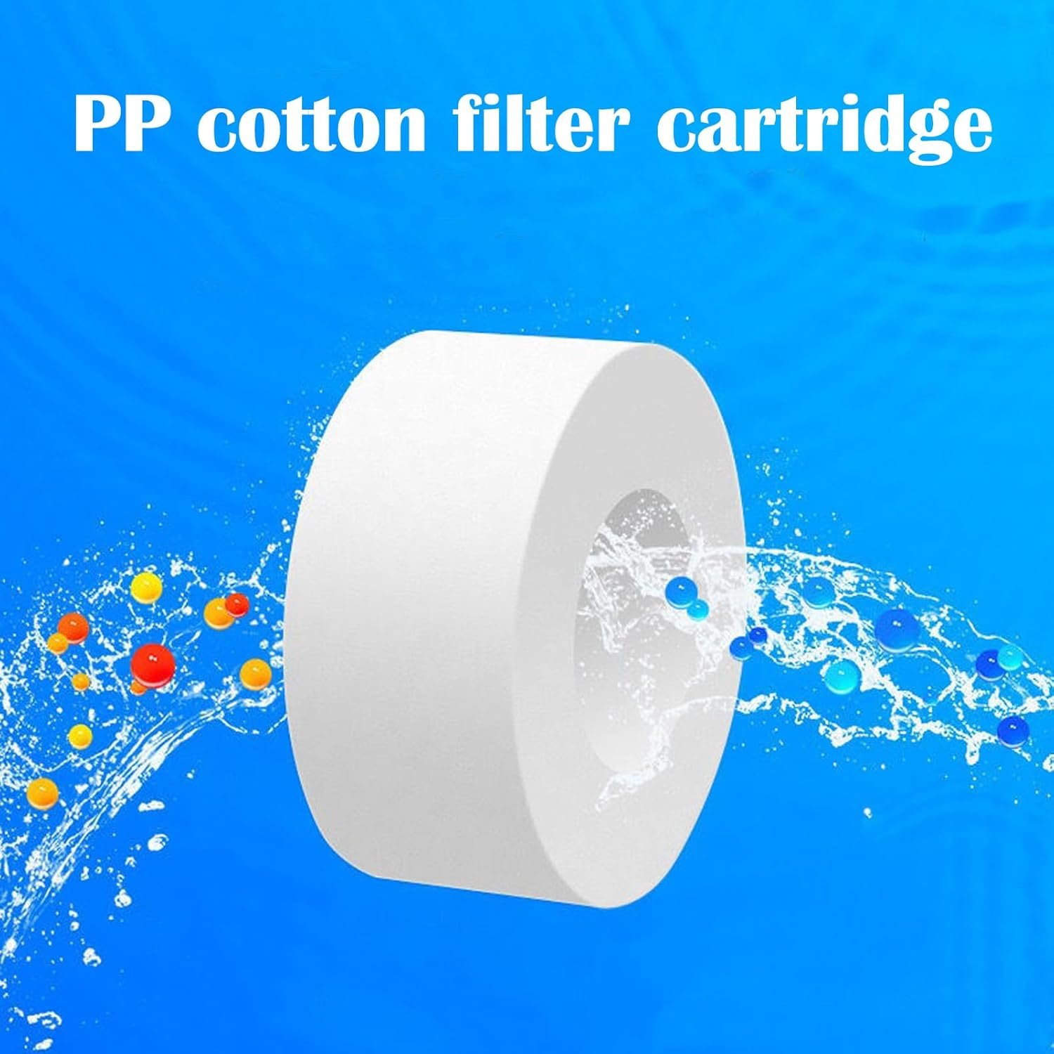 Bathroom Sink Filter Element, Sink Faucet Filter Cartridge Elemen, Water Filtration Cartridge PP Cotton Filtration to Remove Chlorine Fluoride Heavy Metals 10 pcs pack