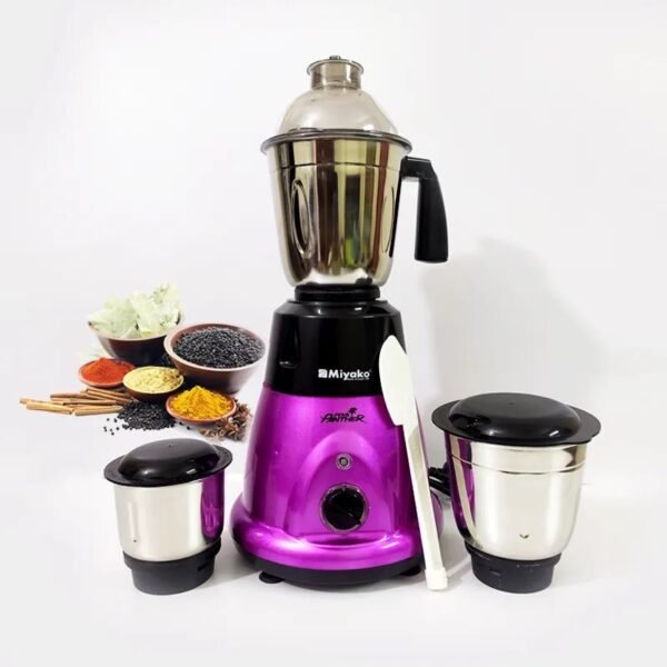 Miyako Pink Panther 3 in 1 Mixer Grinder Blender Steel Jug Over Load Protecto Shock-Proof High Quality Universal Heavy Duty Motor 750W